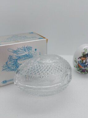 Vintage Avon Fostoria Egg Soap Dish & Avon Collectible Porcelain Egg